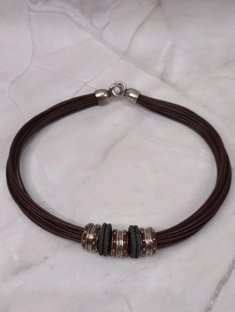 So Rachel By Longaberger Multi-Strand Leather Cord Necklace